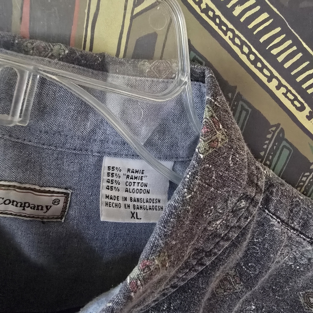 Bugle Boy Co Vintage 90's Blue Button Up Shirt Mens XL Short Sleeve -24A - Picture 3 of 9